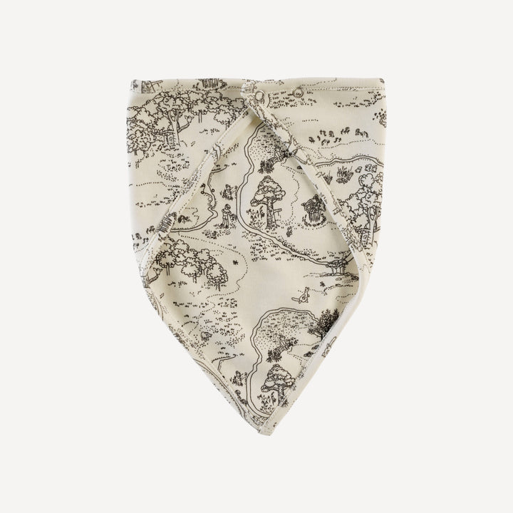 bandana bib | map | organic cotton interlock