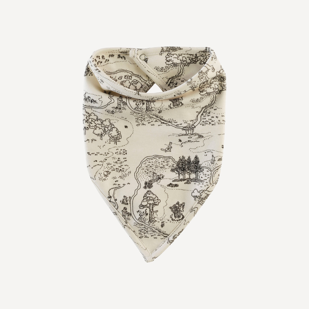 bandana bib | map | organic cotton interlock
