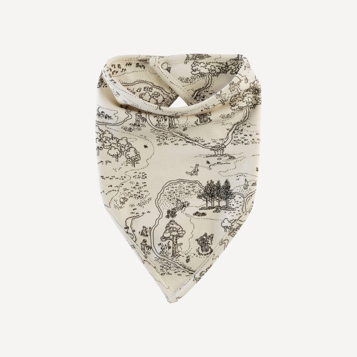 bandana bib | map | organic cotton interlock