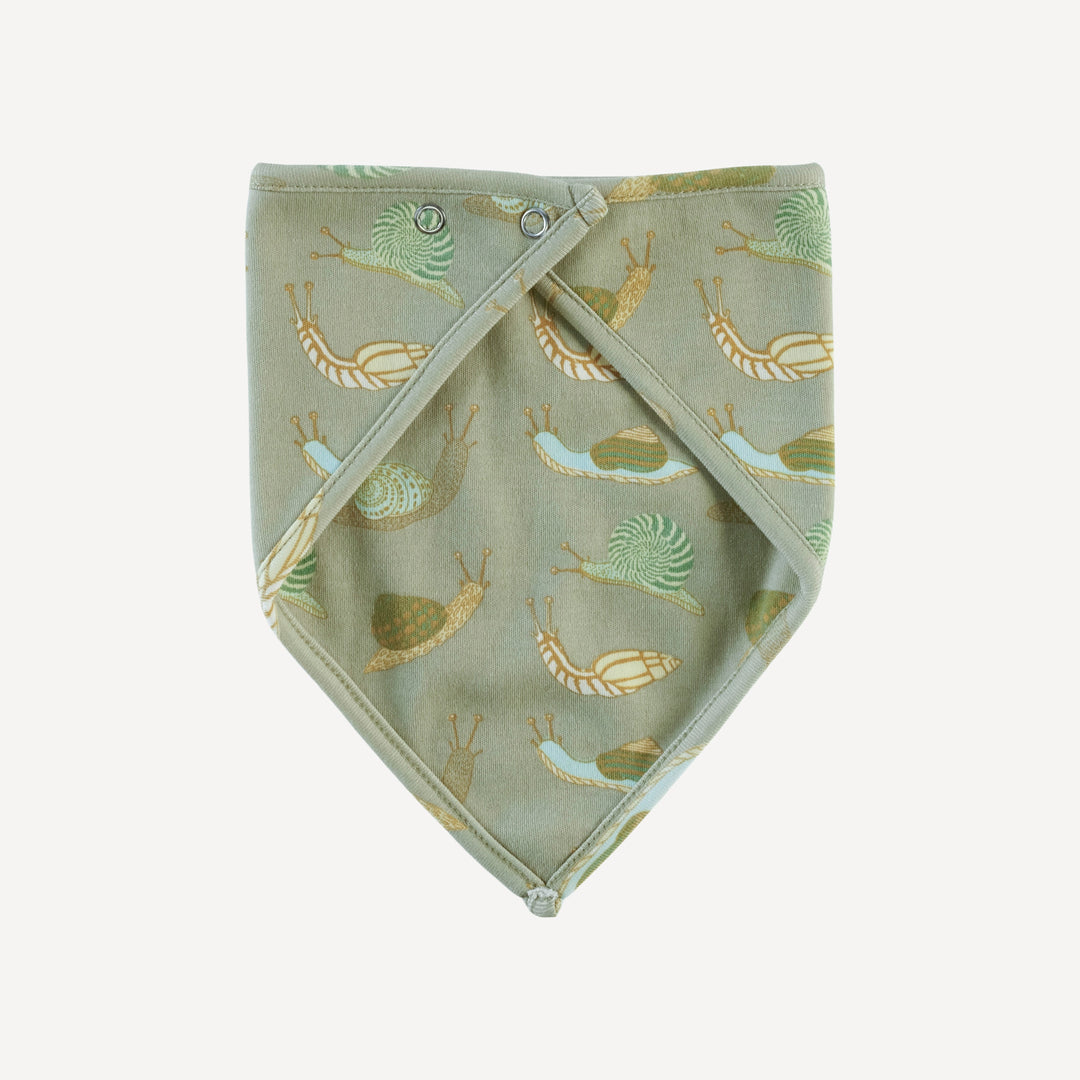 bandana bib | snails | organic cotton interlock