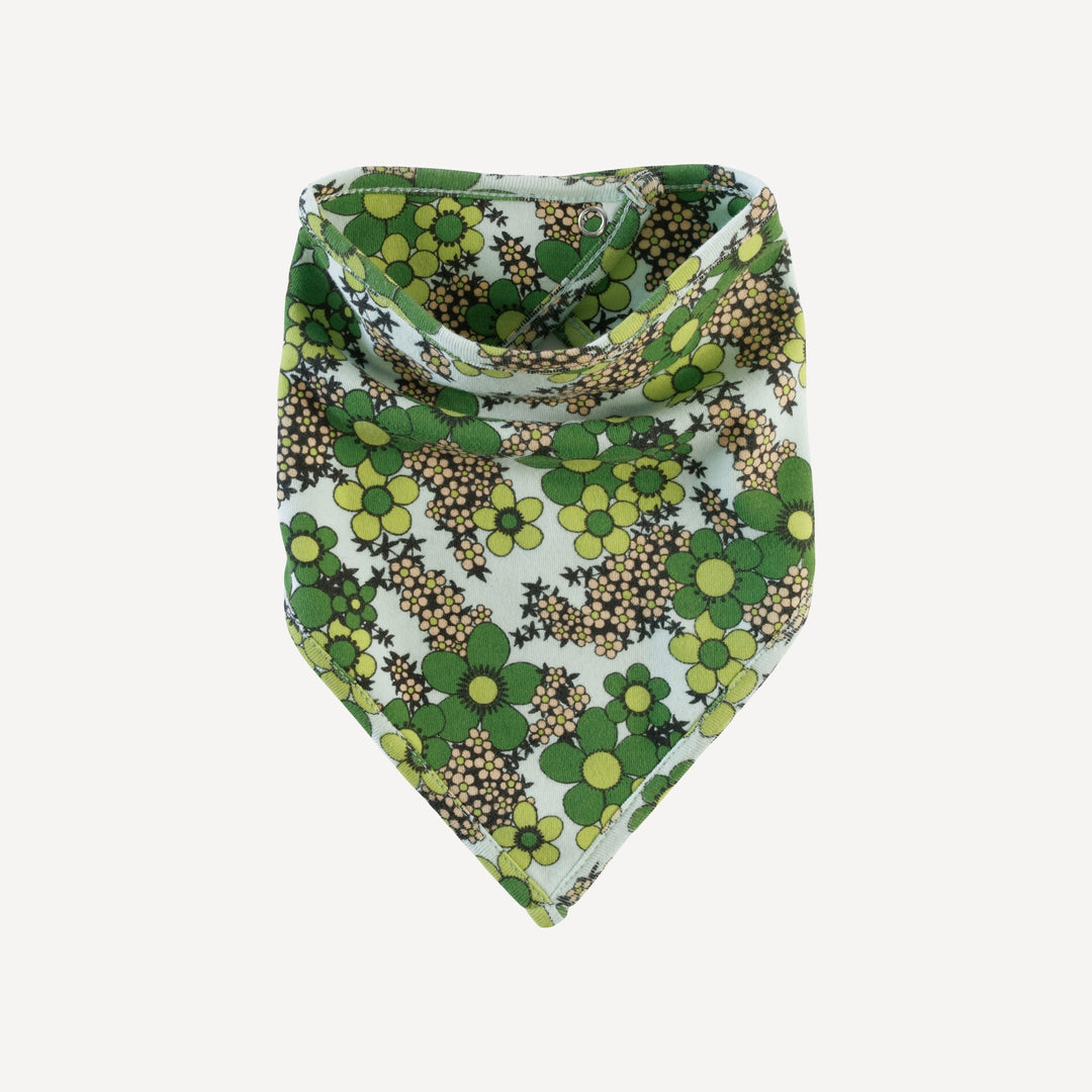 bandana bib | green granny floral | organic cotton interlock