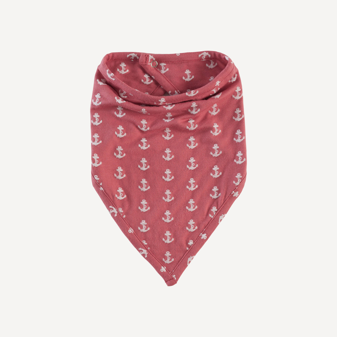 bandana bib | red anchor | bamboo