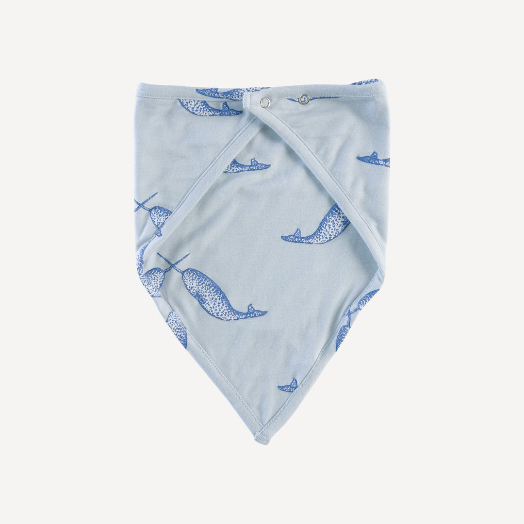 bandana bib | blue narwhal | bamboo