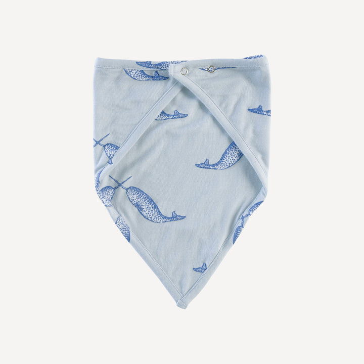 bandana bib | blue narwhal | bamboo