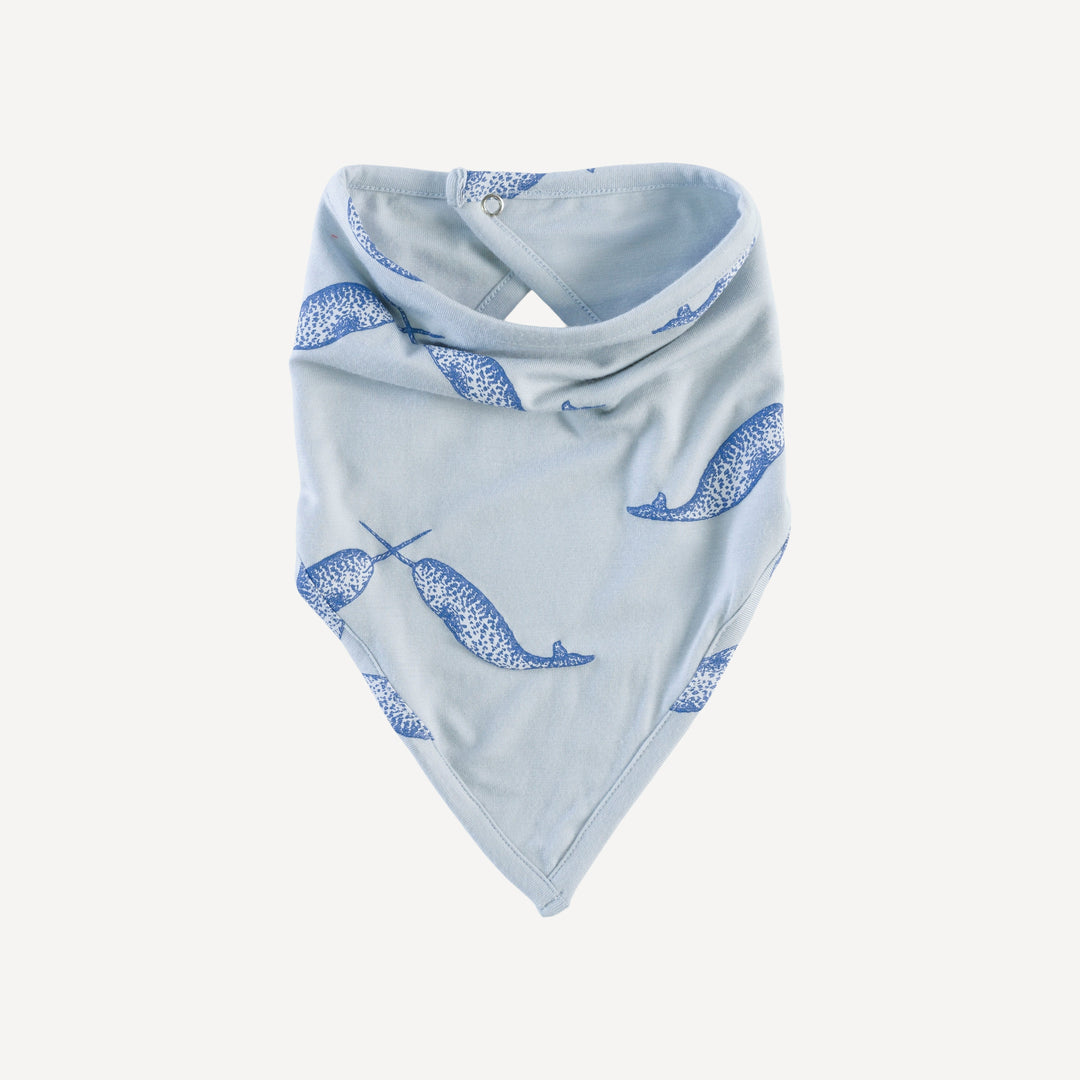 bandana bib | blue narwhal | bamboo