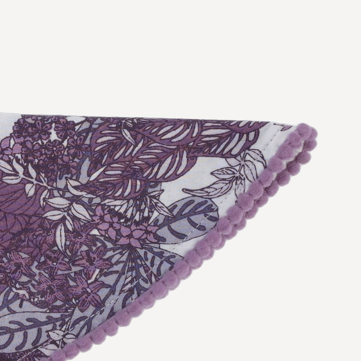 bandana pom pom headband | grape goldilocks floral | organic cotton woven
