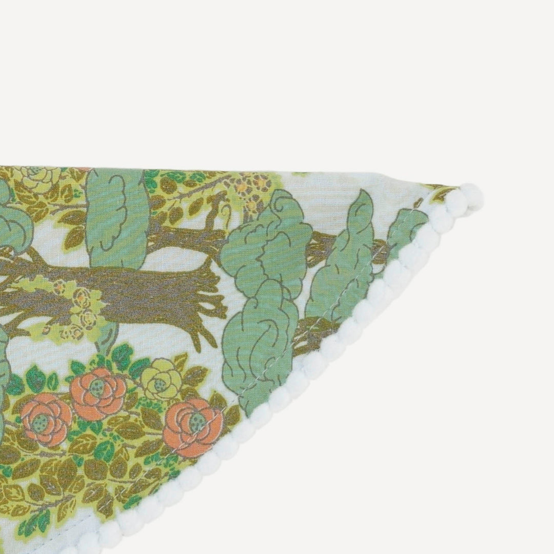 bandana pom pom headband | goldilocks morning woods | organic cotton woven
