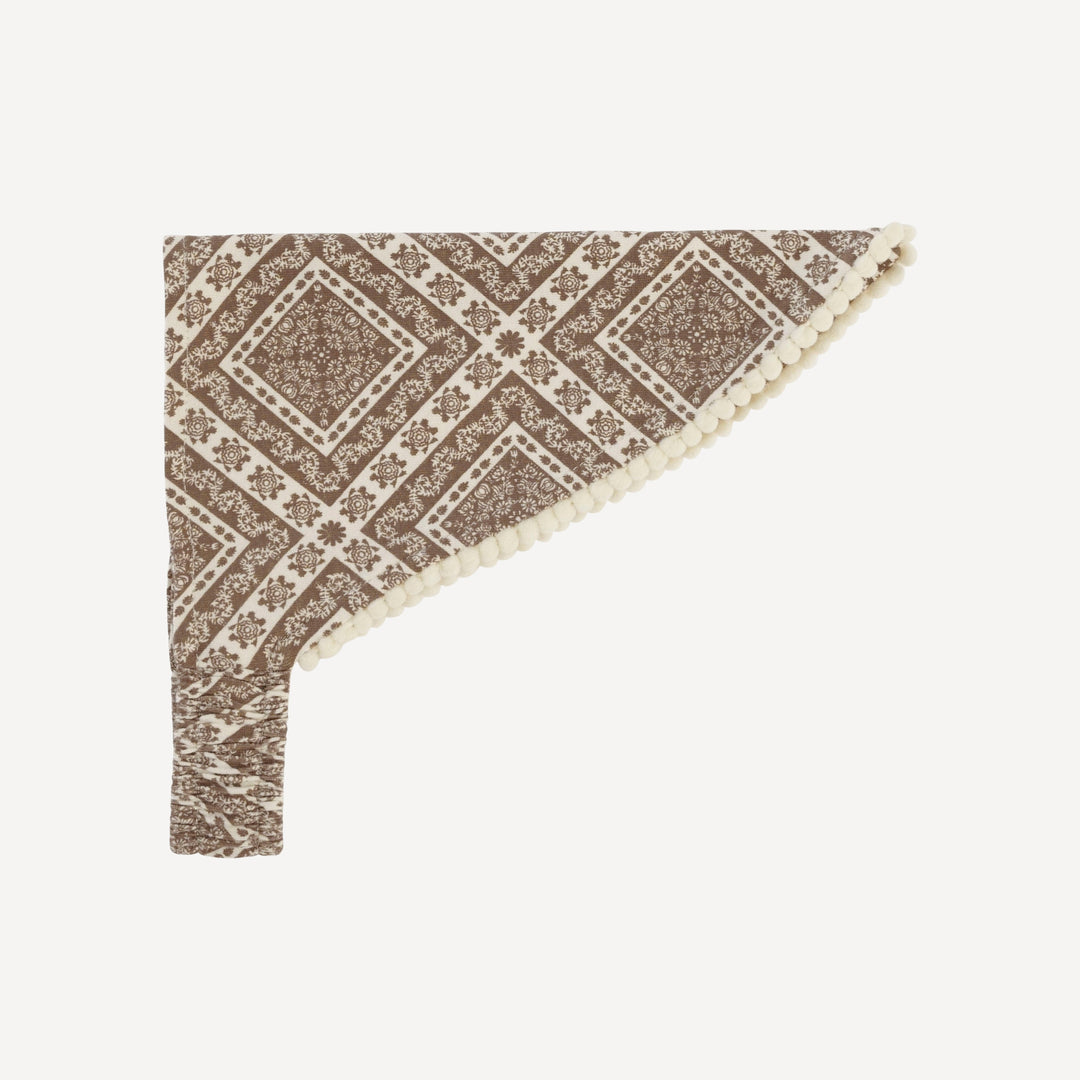 bandana pom pom headband | stone bandana | organic cotton jersey