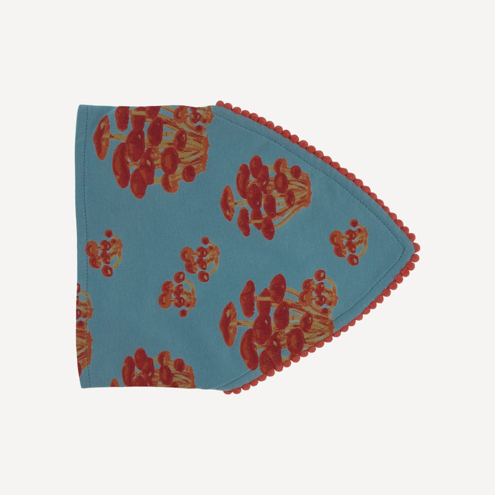bandana pom pom headband | red mushroom bunch | organic cotton jersey