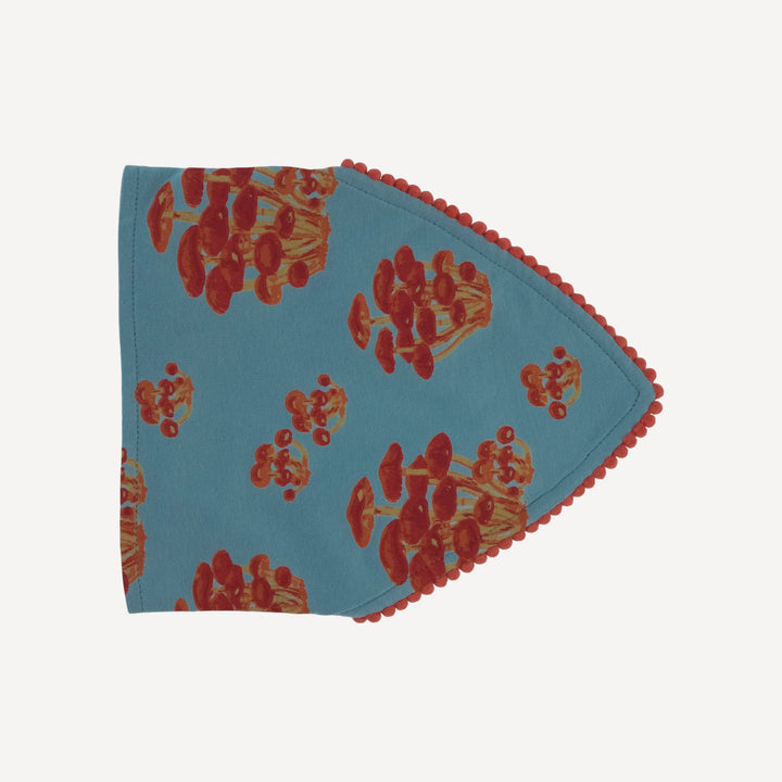 bandana pom pom headband | red mushroom bunch | organic cotton jersey