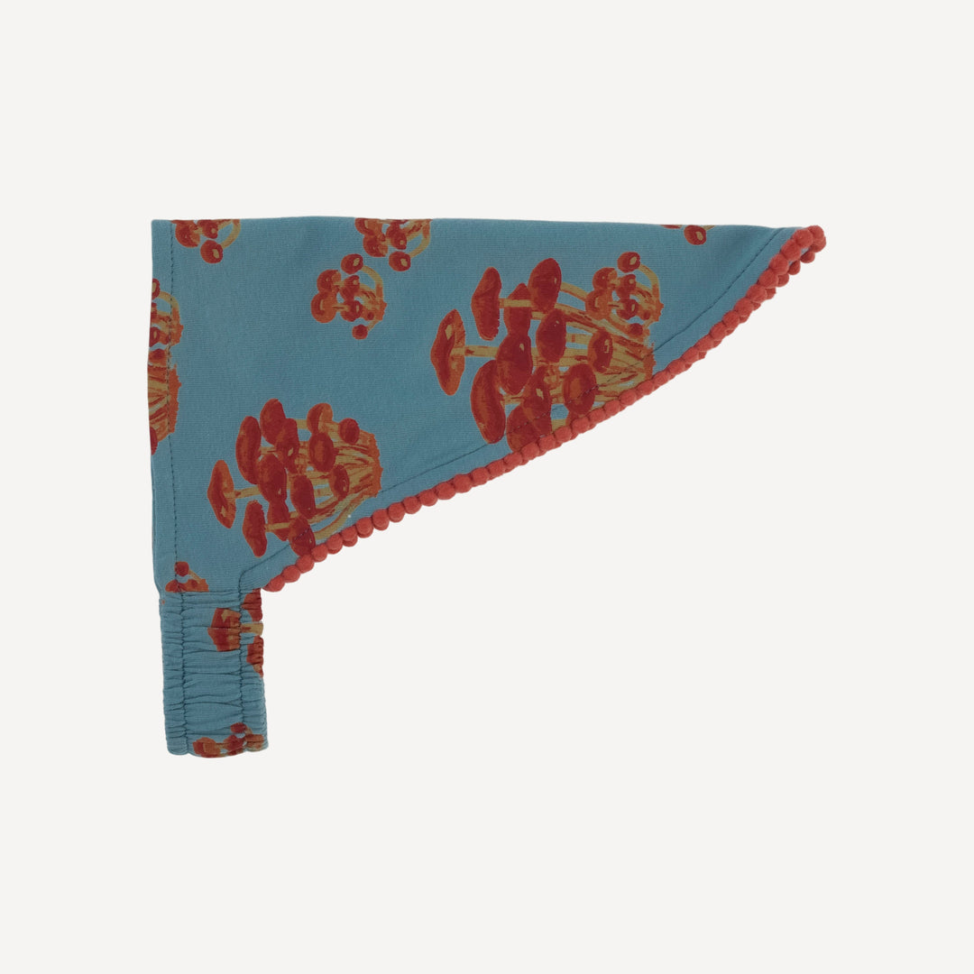 bandana pom pom headband | red mushroom bunch | organic cotton jersey