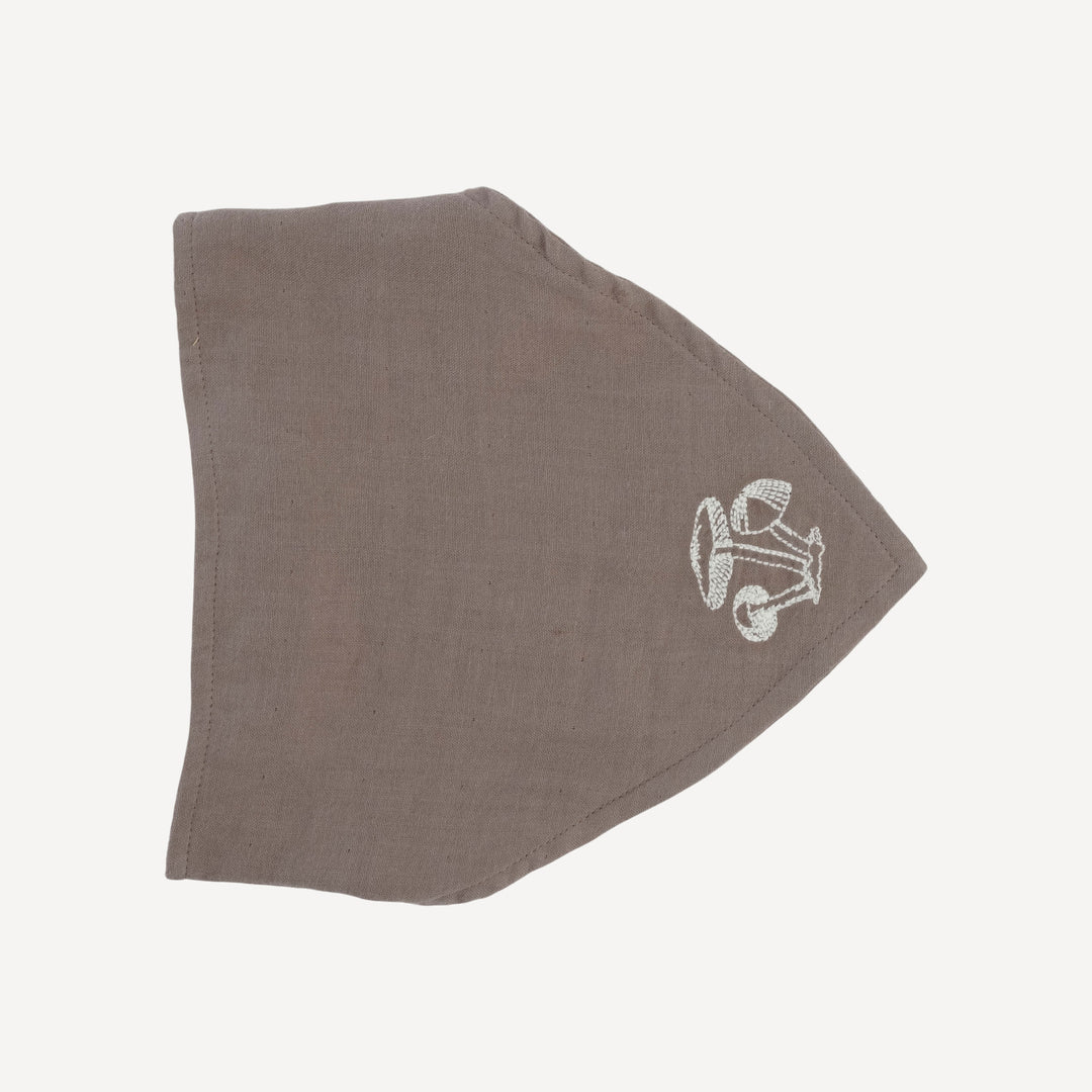 embroidered bandana headband | dark truffle | organic cotton gauze