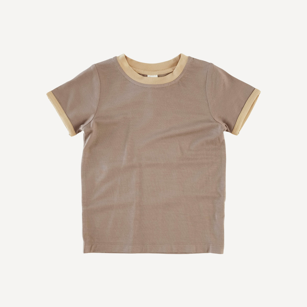 short sleeve ringer tee | bark | lenzing modal