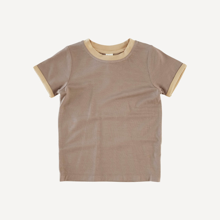 short sleeve ringer tee | bark | lenzing modal