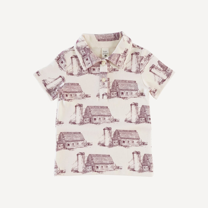 short sleeve polo shirt | barn | organic cotton interlock