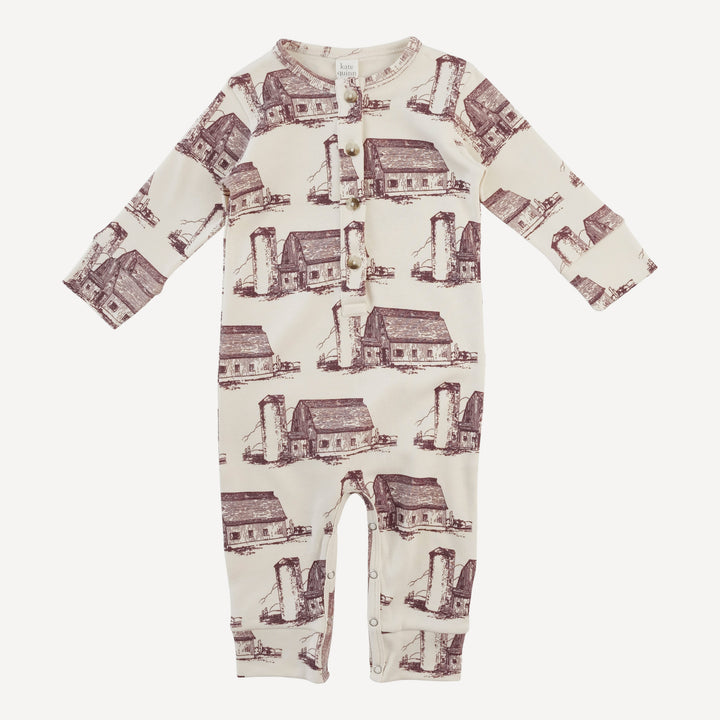 long sleeve sport union suit | barn | organic cotton interlock