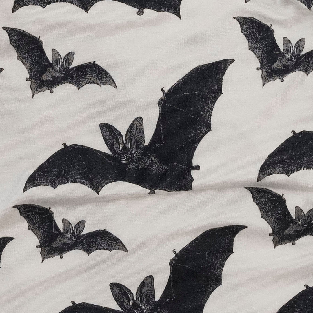 long sleeve two way zipper footie | bats | bamboo