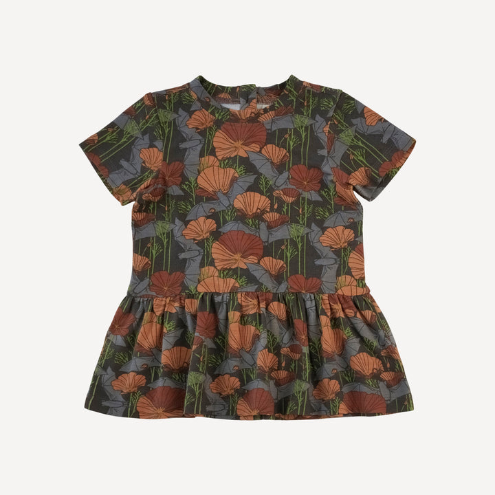short sleeve kate set | bats + poppies | bamboo