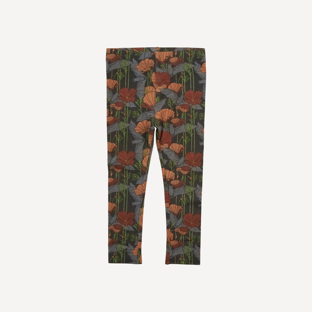 classic skinny legging | bats + poppies | bamboo