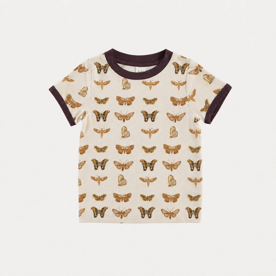 PREORDER short sleeve ringer tee | neutral moth | bamboo