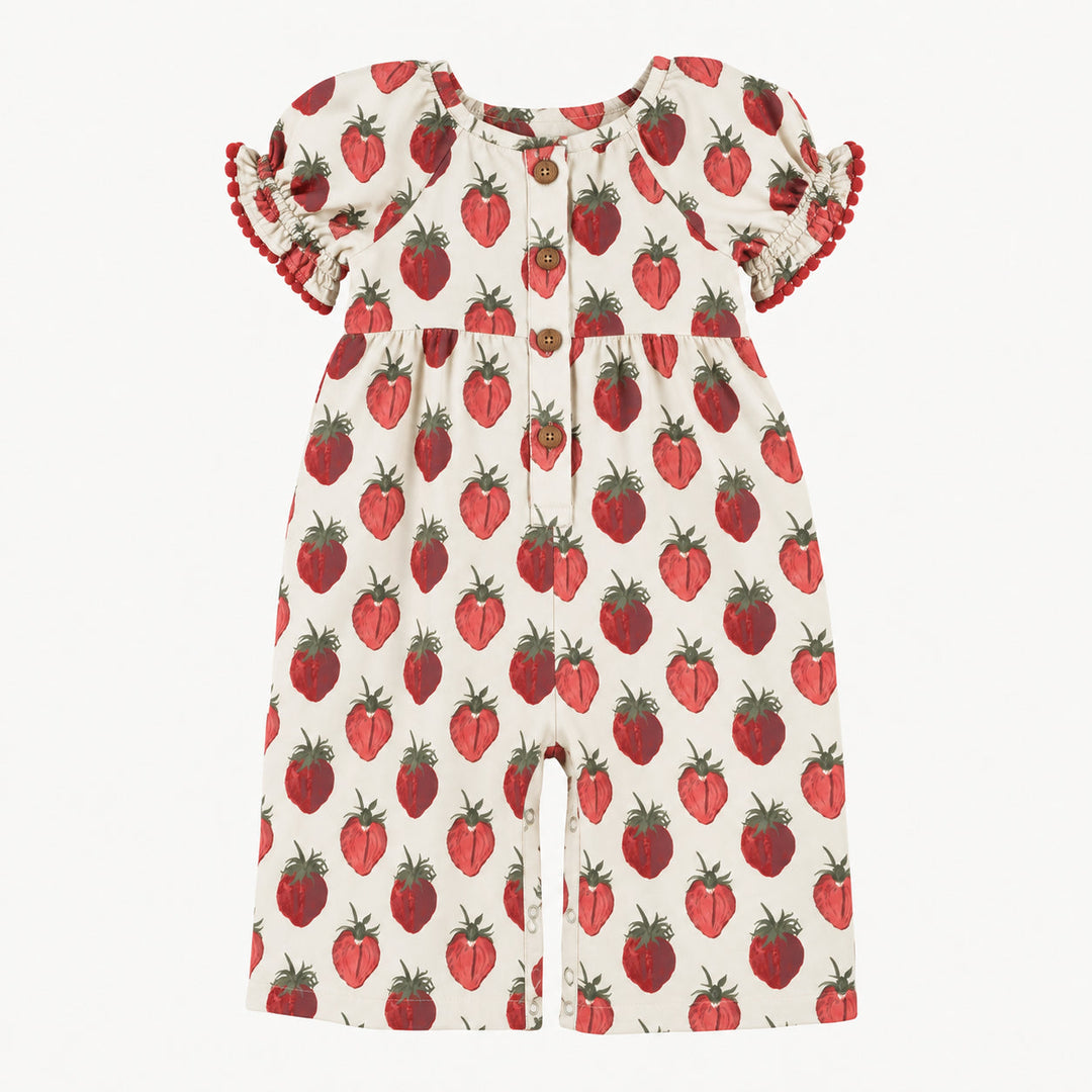 PREORDER short sleeve woodland jumpsuit | strawberry | modal