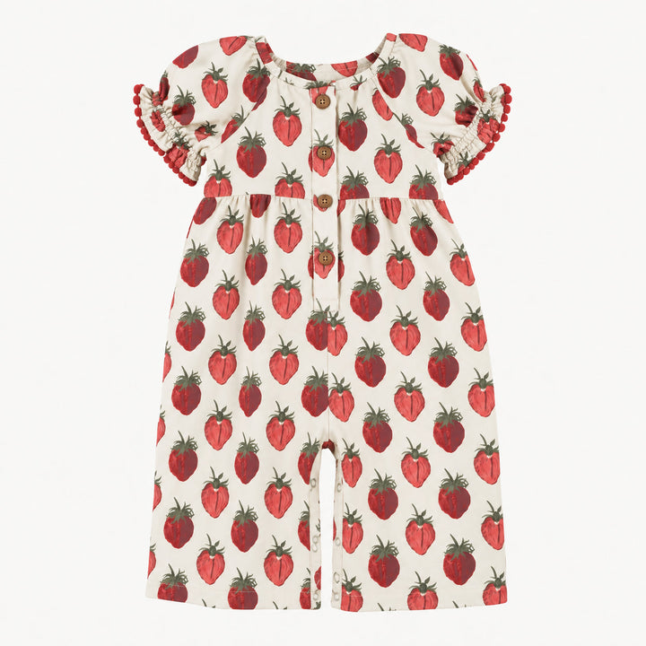 PREORDER short sleeve woodland jumpsuit | strawberry | modal