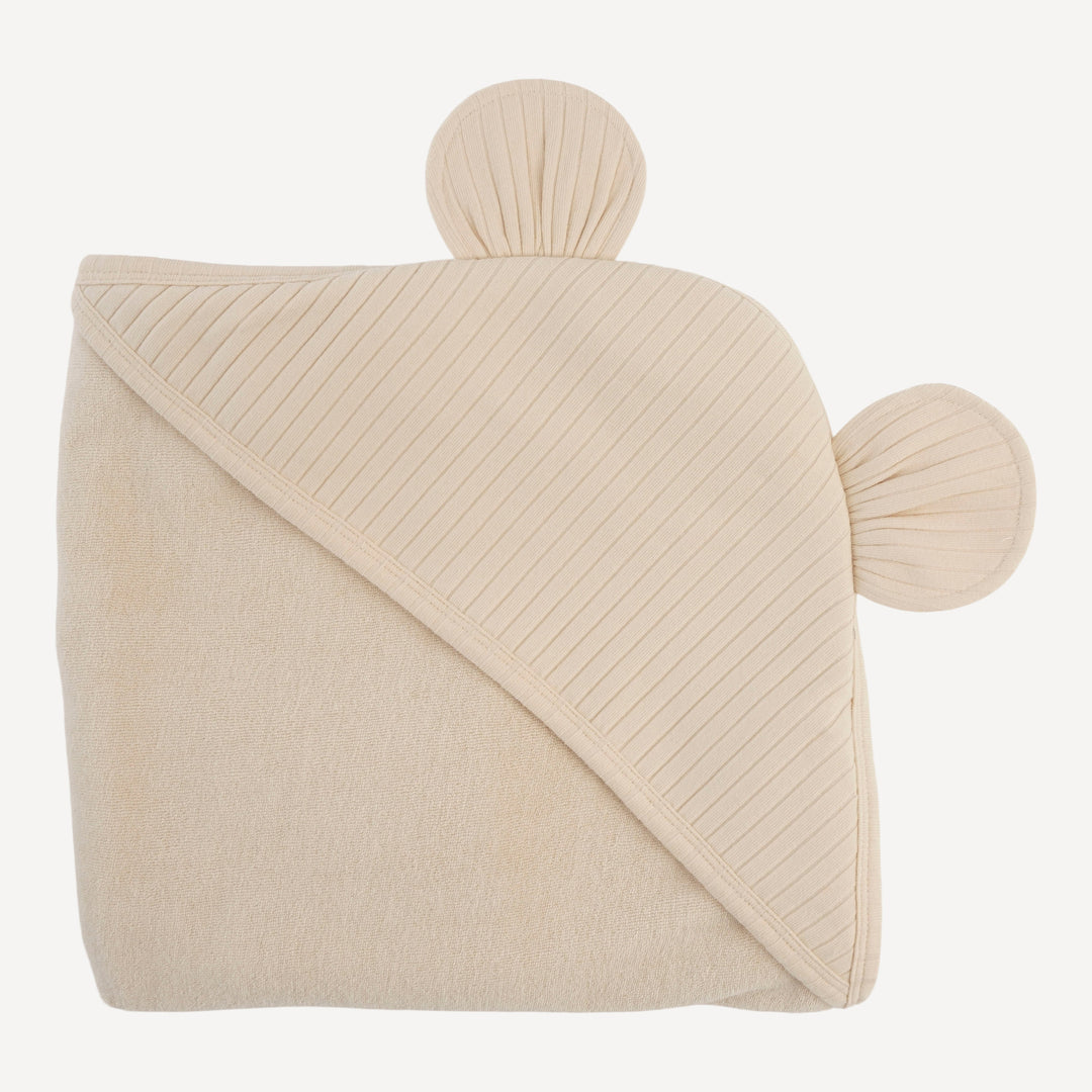 bear ear towel | oatmeal | organic cotton terry