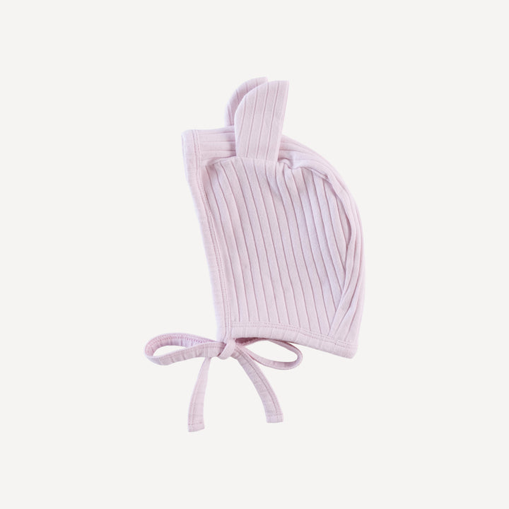 bear hat | pink | organic cotton wide rib
