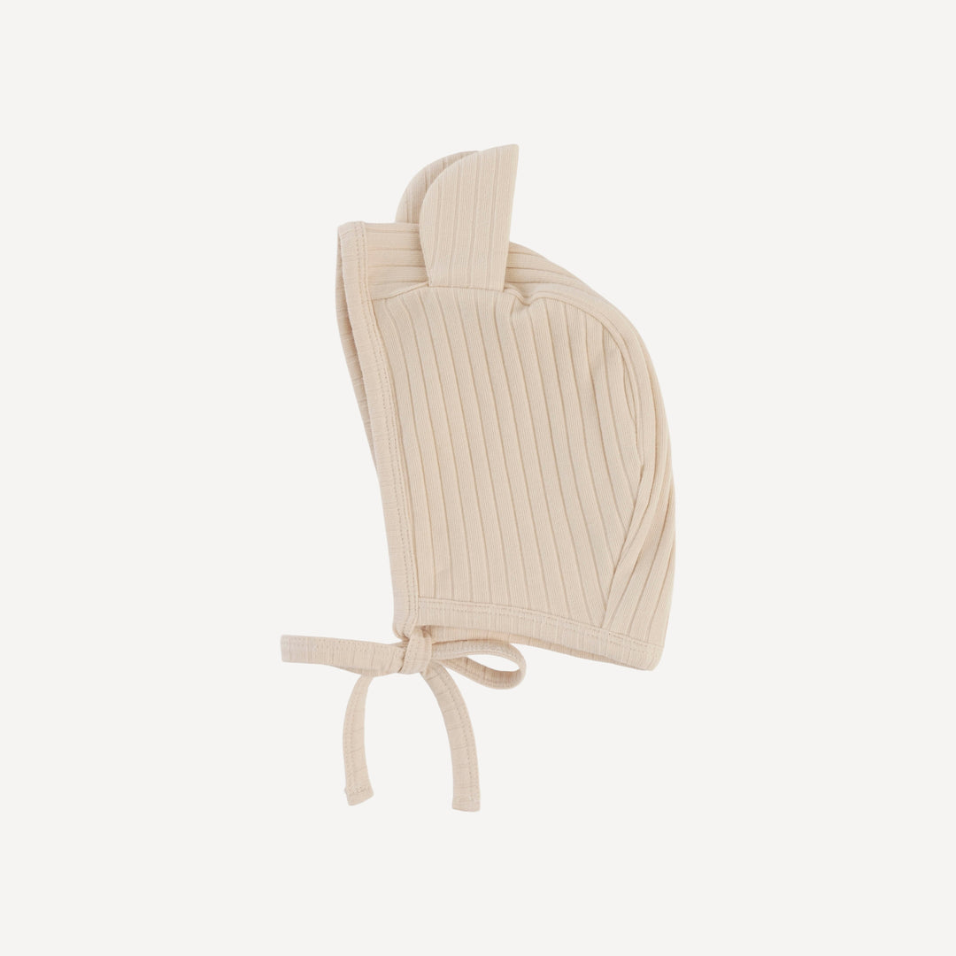 bear hat | oatmeal | organic cotton wide rib