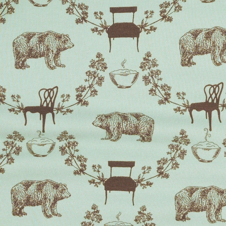long sleeve two way zipper footie | bears & chairs | organic cotton jersey