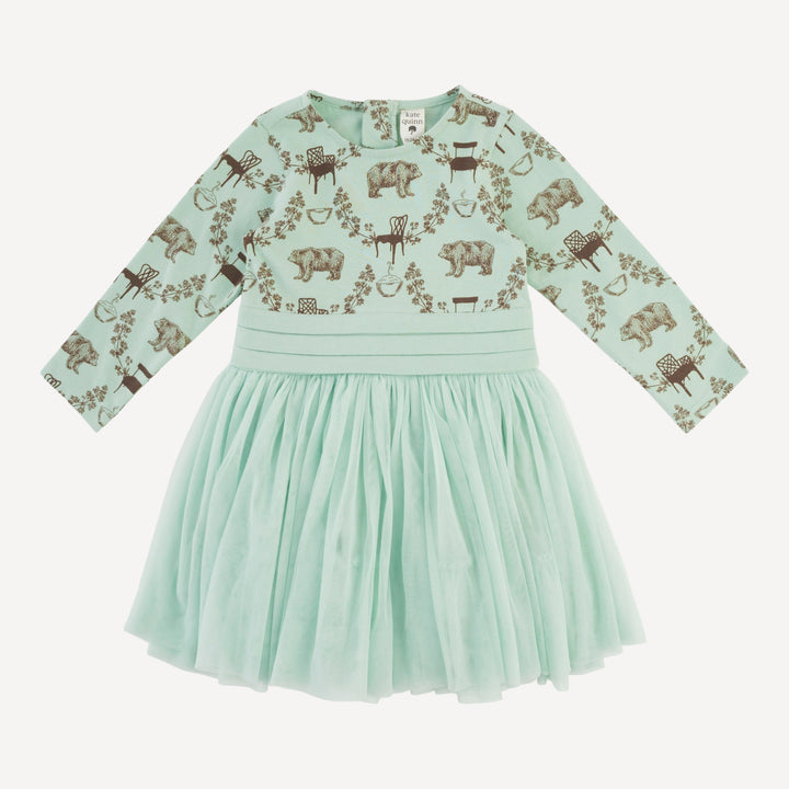 long sleeve classic tulle ballet dress | bears & chairs | organic cotton jersey
