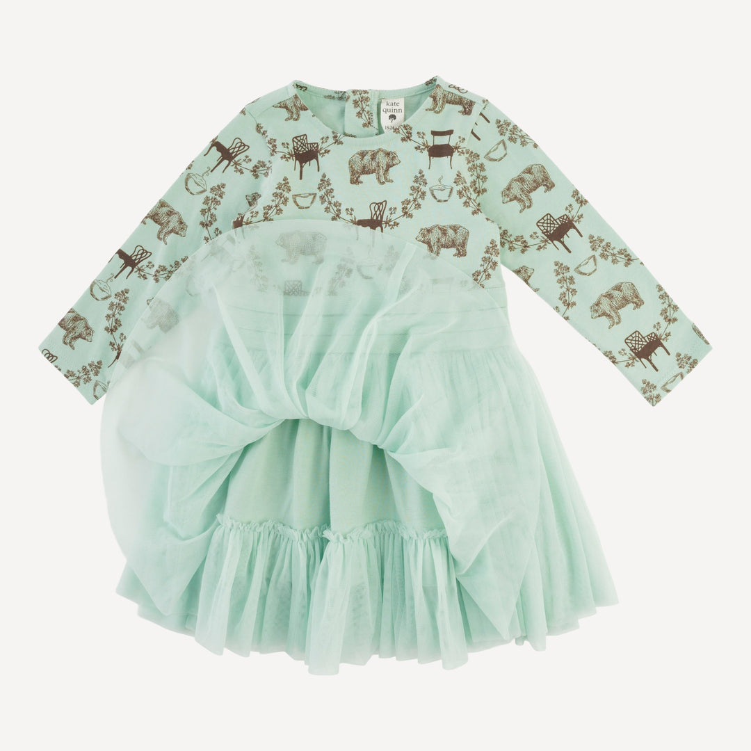 long sleeve classic tulle ballet dress | bears & chairs | organic cotton jersey
