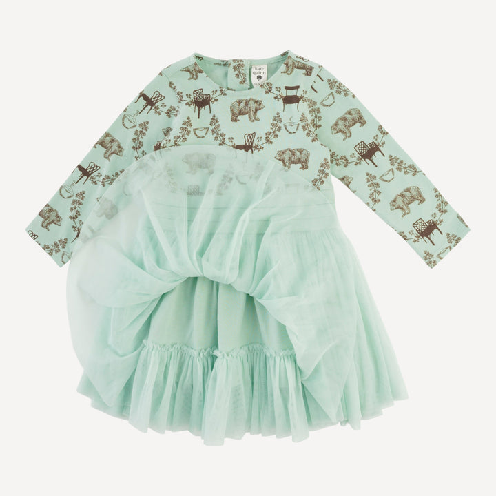 long sleeve classic tulle ballet dress | bears & chairs | organic cotton jersey