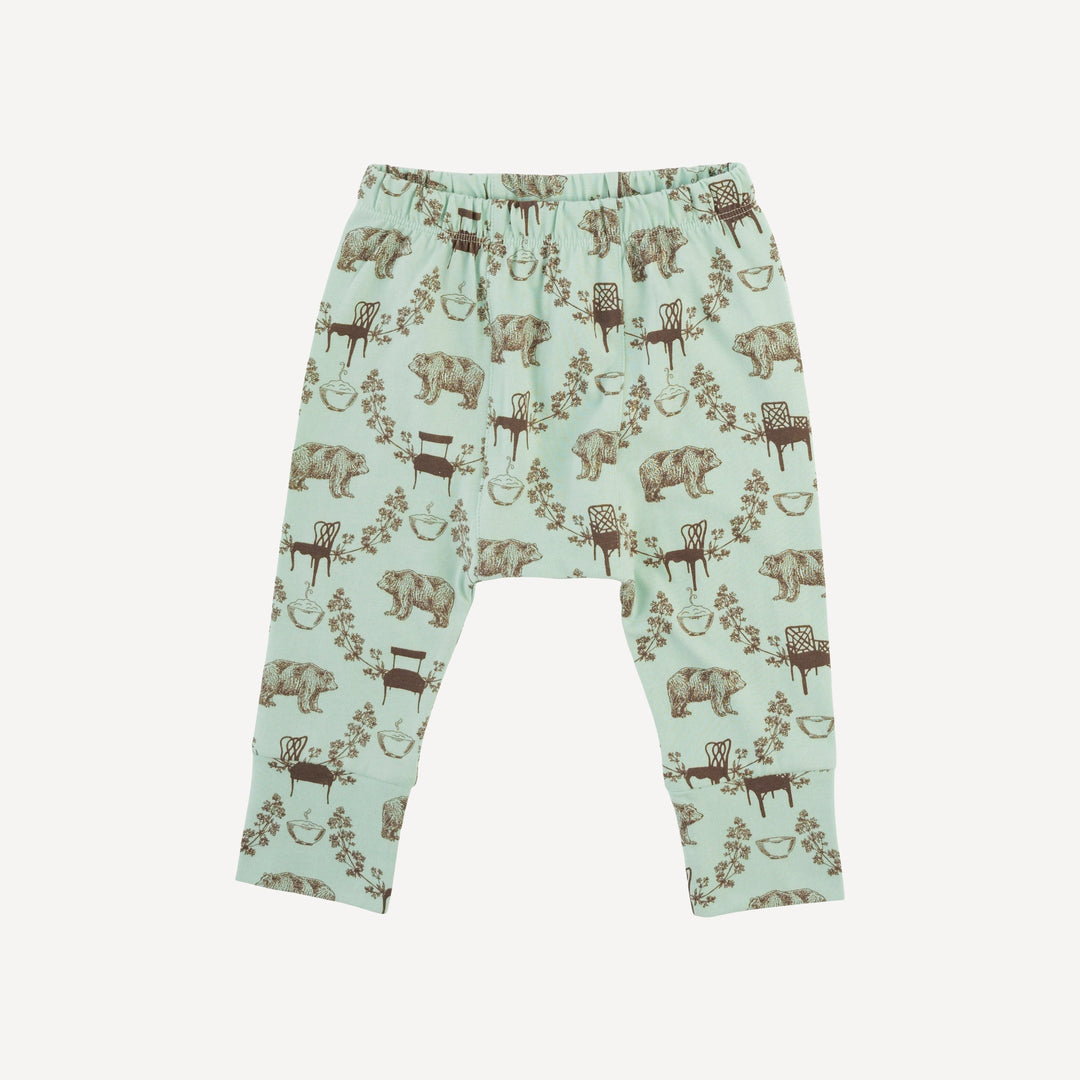 classic panda pant | bears & chairs | organic cotton jersey