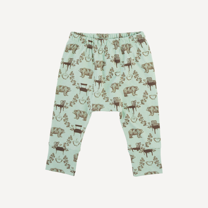 classic panda pant | bears & chairs | organic cotton jersey