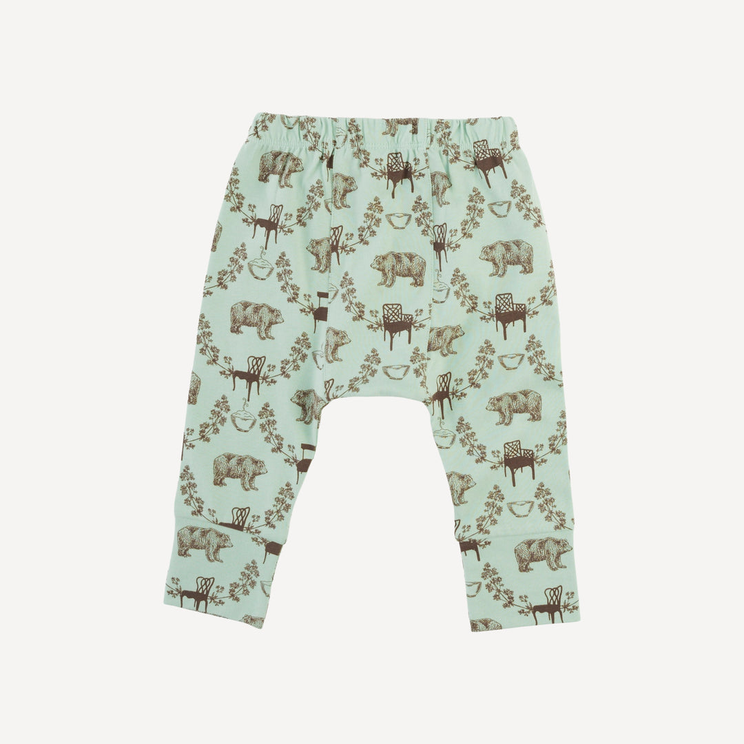 classic panda pant | bears & chairs | organic cotton jersey