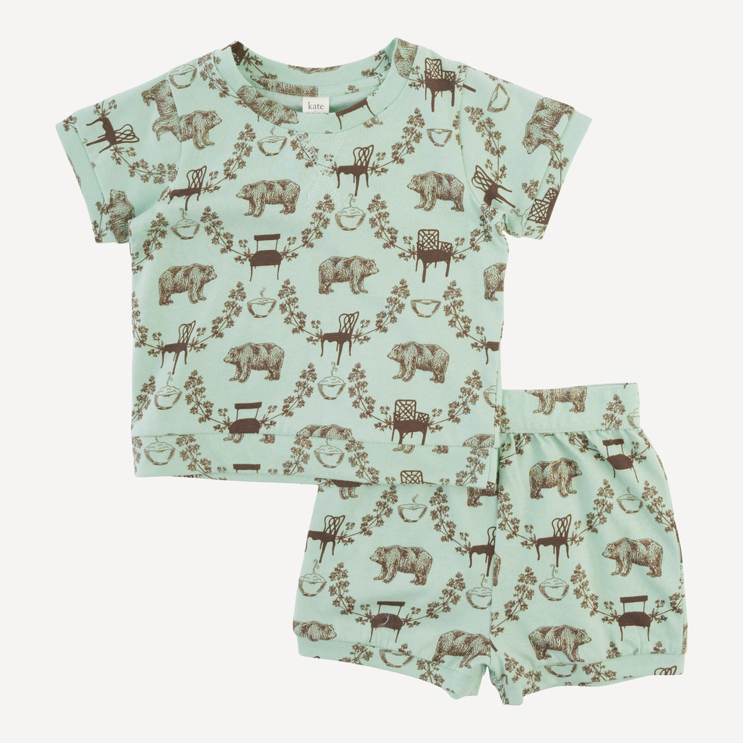 jamie short set | bears + chairs | organic cotton jersey