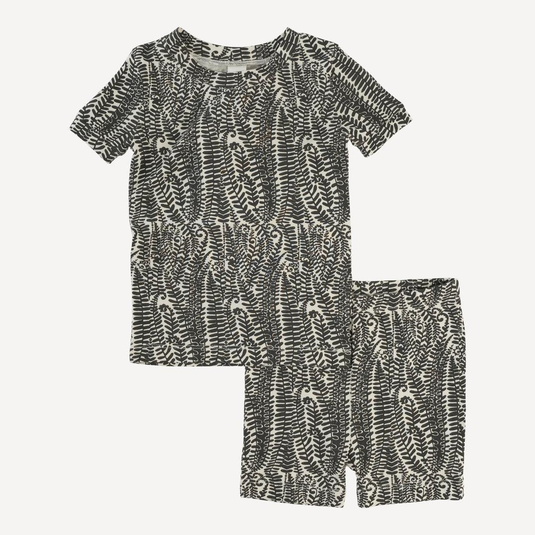 short sleeve crew neck pj set | beluga fern frond | modal