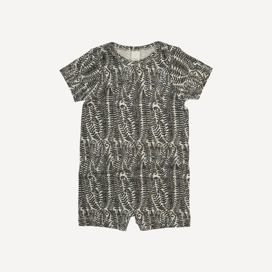 short sleeve lap neck shortie | beluga fern frond | modal