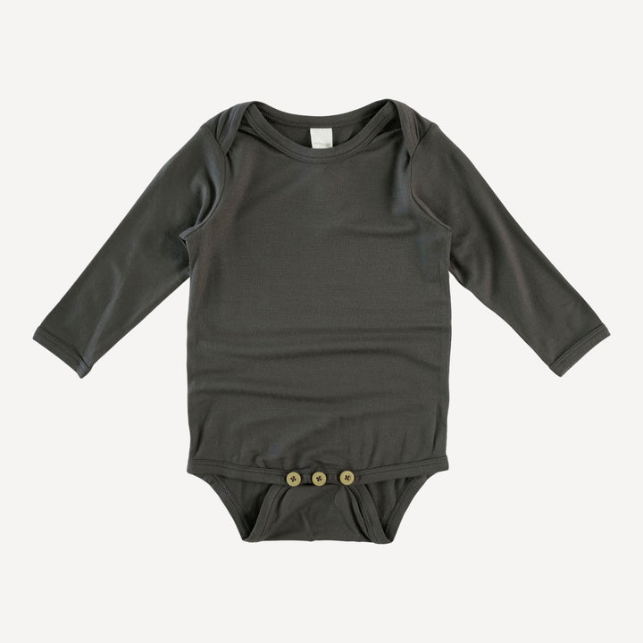 long sleeve lap neck bodysuit | beluga | modal