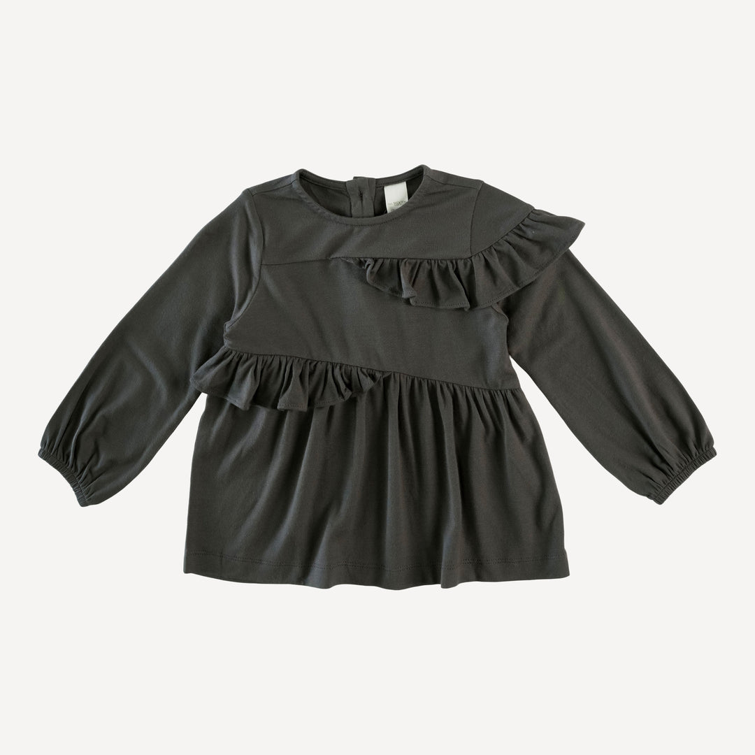 long sleeve ruffle tiered top | beluga | modal