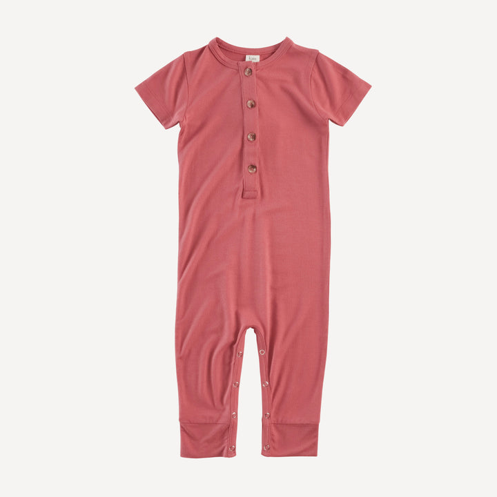 short sleeve sport union suit | berry | bamboo