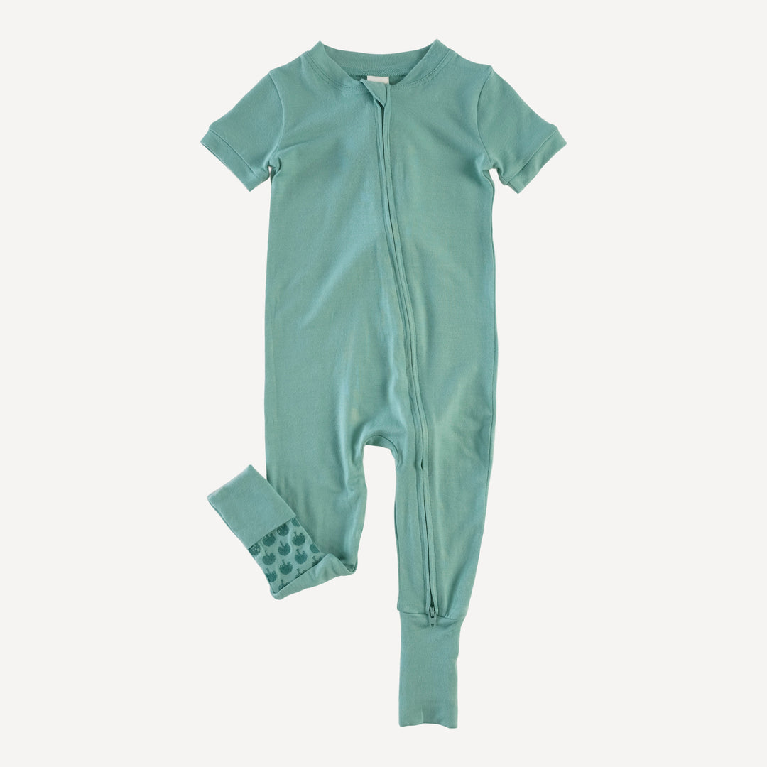 short sleeve convertible zippy pj | beryl green | modal