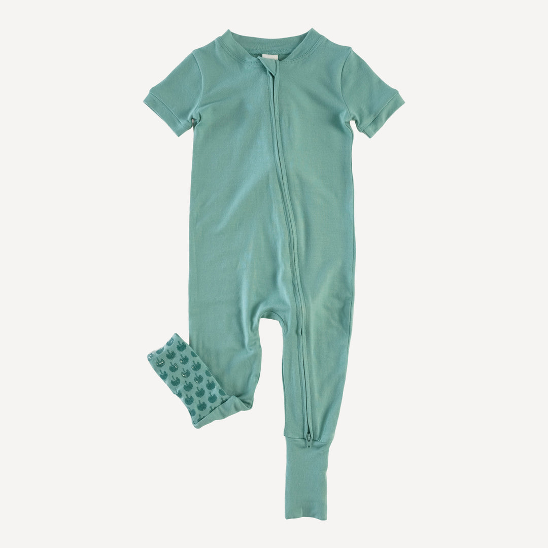 short sleeve convertible zippy pj | beryl green | modal