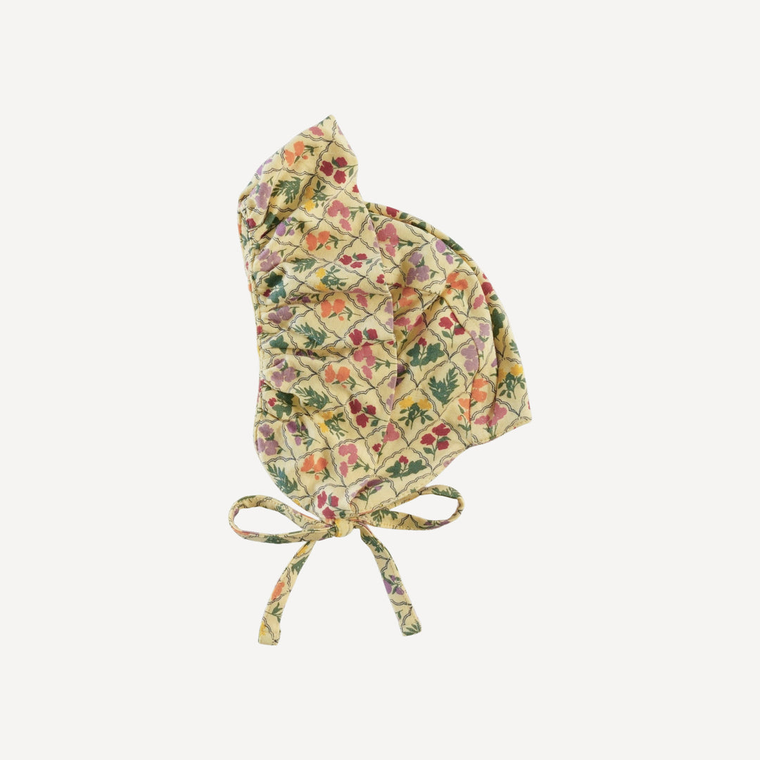 big ruffle bonnet | trellis floral | bamboo