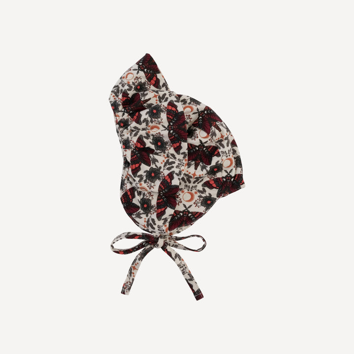 big ruffle bonnet | dark butterfly night | bamboo