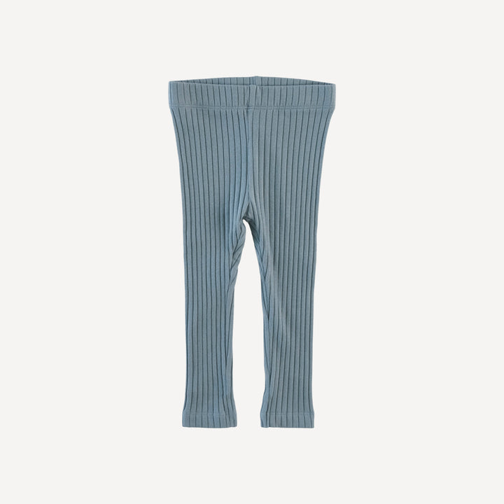 classic skinny legging | bird blue | organic cotton wide rib