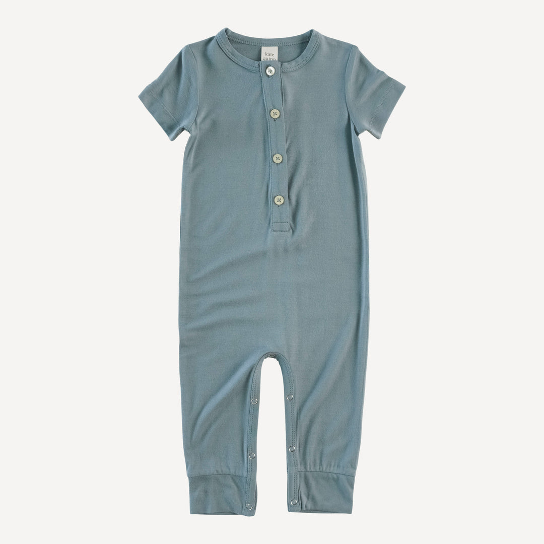 short sleeve union suit | bird blue | lenzing modal