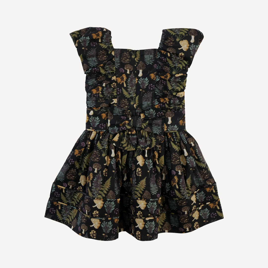 wonderland dress | black autumn botanical | organic cotton woven