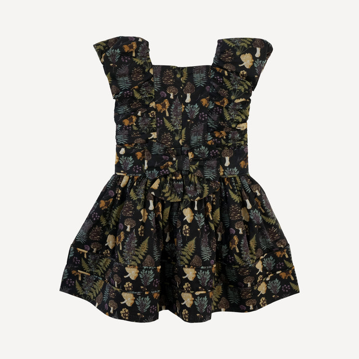 wonderland dress | black autumn botanical | organic cotton woven